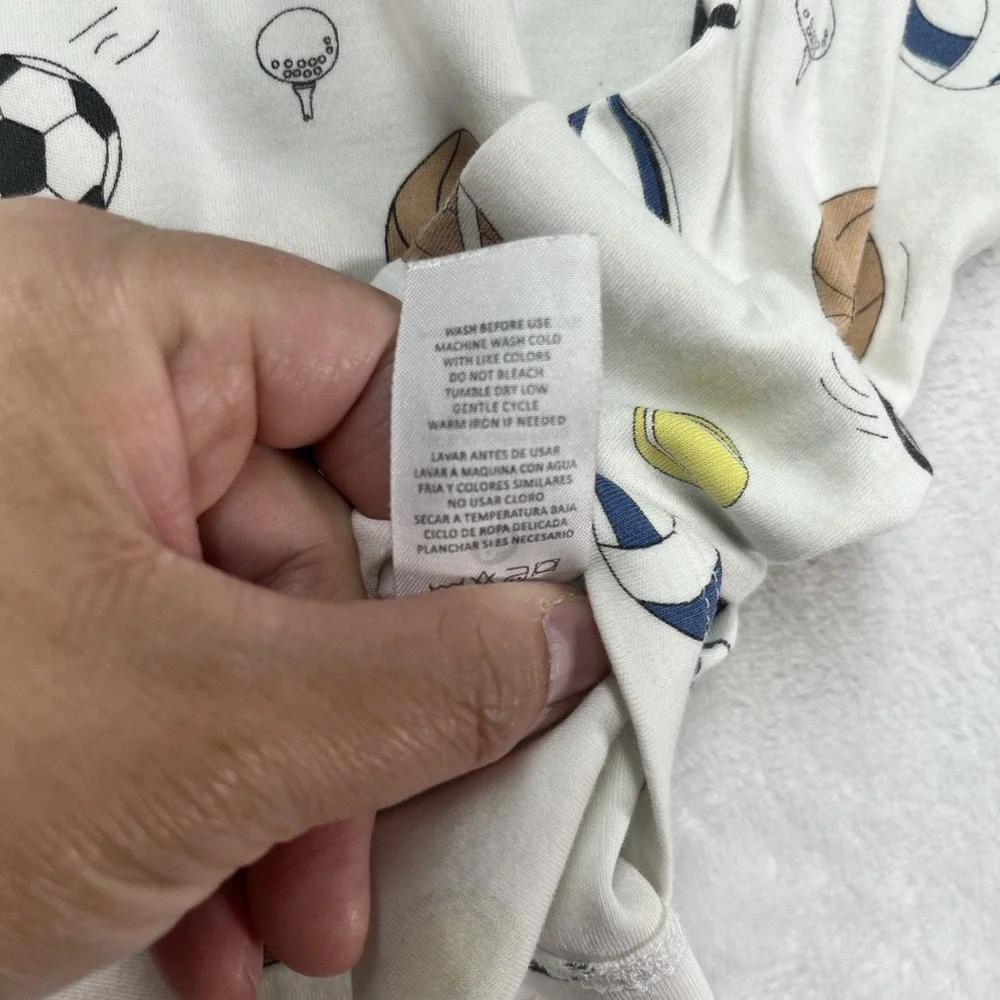 Noomie Pima Cotton‎ Pajama Set Boys 6 Sports Soccer Football Basketball